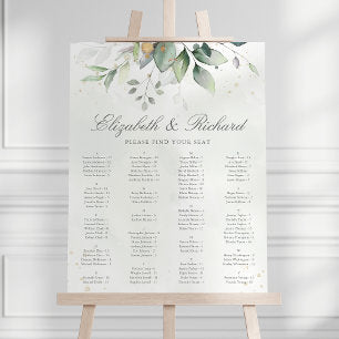 Elegant Eucalyptus Greenery Wedding Seating Chart