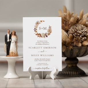 Elegant Fall Leaves Wedding Invitation