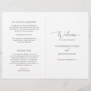 Elegant Formal Budget Folded Wedding Program