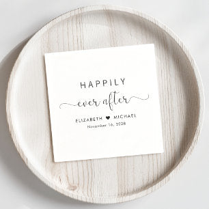 Elegant Happily Ever After Wedding Napkins