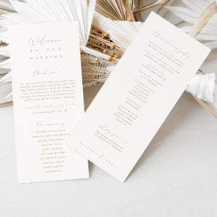 Elegant Ivory & Beige Wedding Ceremony Program