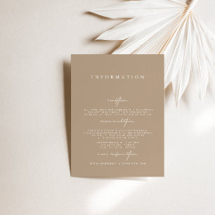 Elegant Modern Pale Taupe Wedding Enclosure Cards