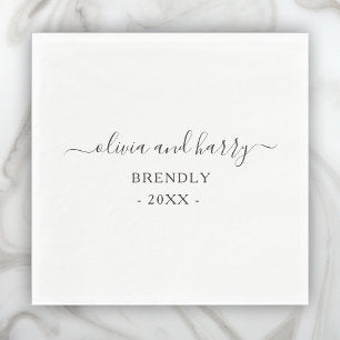 Elegant Names Wedding Paper Napkins
