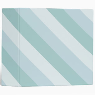 Elegant Pastel Blue Green Colors Striped Template 3 Ring Binder