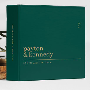 Elegant Personalized With Name Wedding Reception 3 Ring Binder