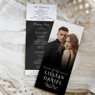 Elegant Photo Wedding Program Card