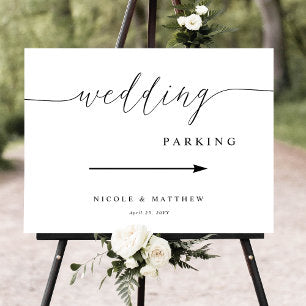 Elegant Script Wedding Parking Sign
