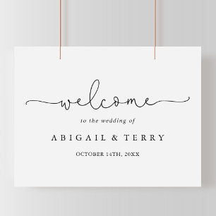 Elegant Simple Calligraphy Wedding Welcome Sign
