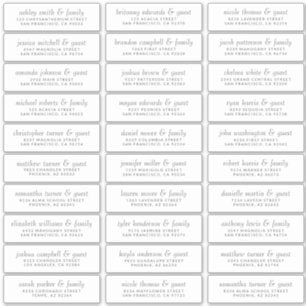 Elegant Simple Chic Wedding Guest Names Address Sticker