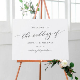 Elegant Simple Modern Wedding Welcome Sign