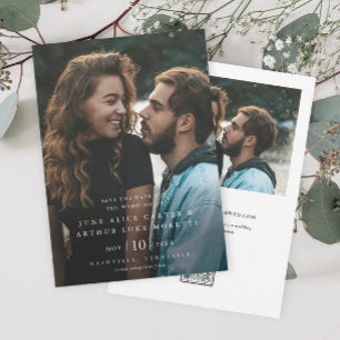 Elegant Simple Photo Wedding Save the Date Invitation