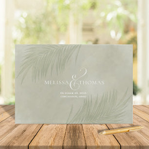 Elegant Wedding Boho Minimalist Palm Leaves Guest Book
