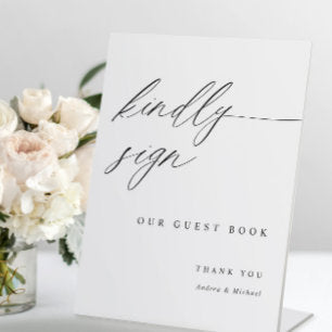Elegant Wedding Guestbook Sign Modern Calligraphy