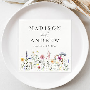 Elegant Wildflower Meadow Wedding Napkins