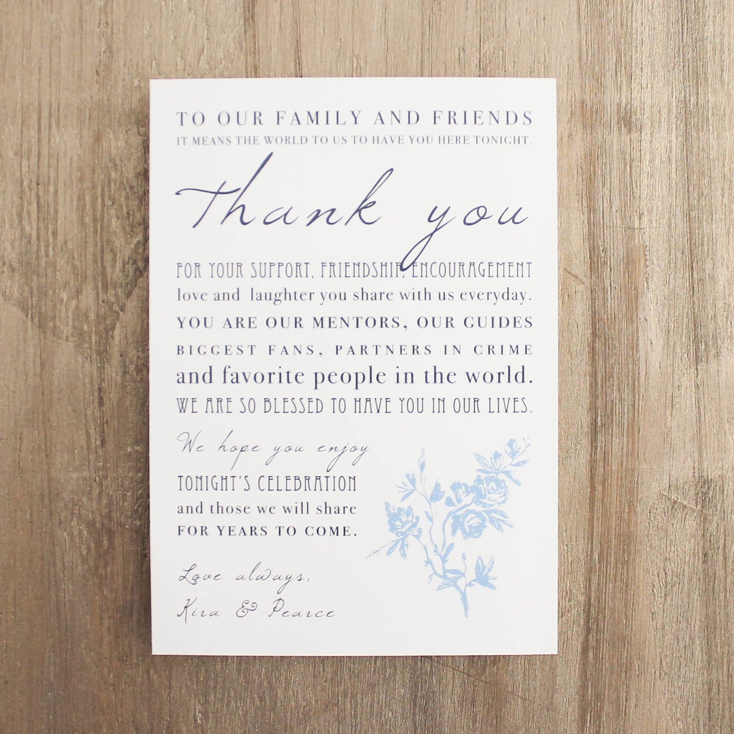 Elegant Blue Reception Thank Yous