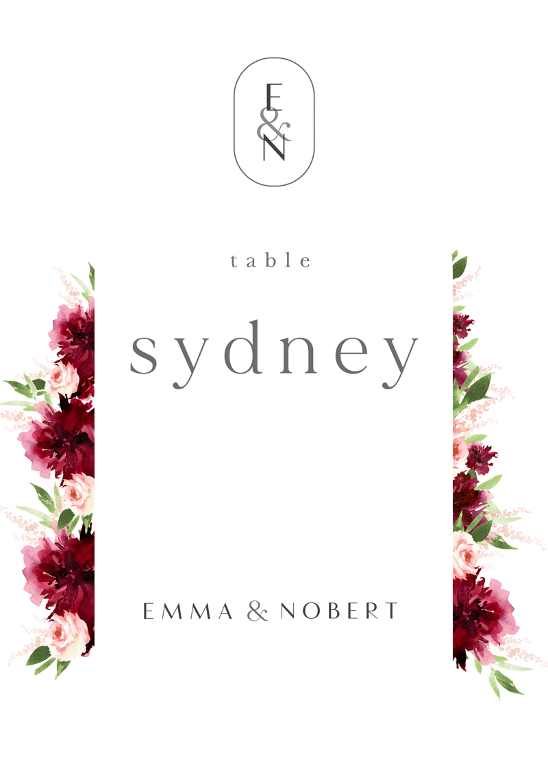 Elegant FlowersTable Number by Joy