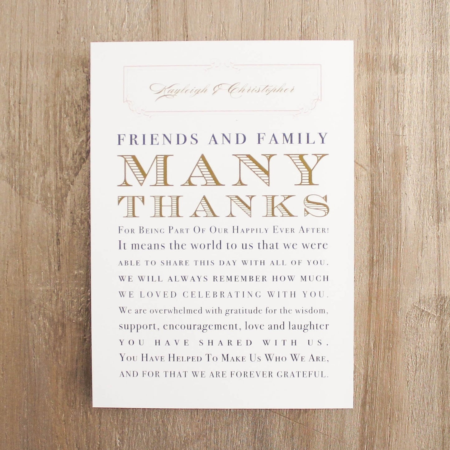 Elegant Ivory Reception Thank Yous