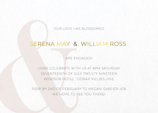 Elegant Type Engagement Invitations by Shab M.