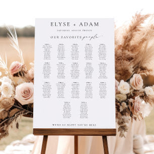 Ellesmere Minimal 17 Table Wedding Seating Chart Foam Board