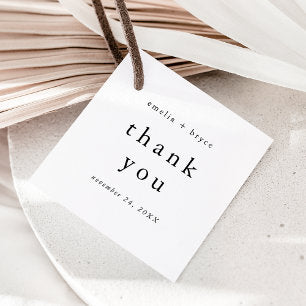 EMELIA Modern Boho Minimalist Wedding Thank You Favor Tags