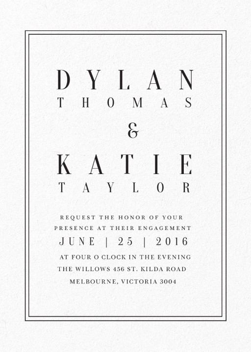 Classic Design Engagement Invitations by Inggrid H.