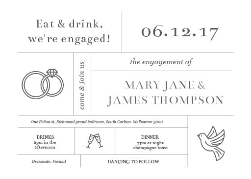 Type On Line Engagement Invitations by Phabo R.