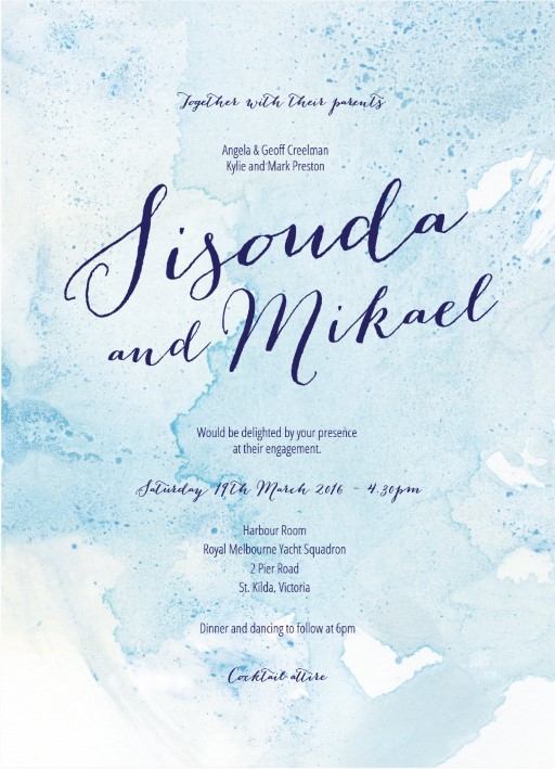Splash Engagement Invitations by Amelia S.