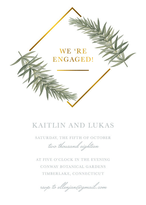 Diamond Branch Engagement Invitations by Kaydi B.