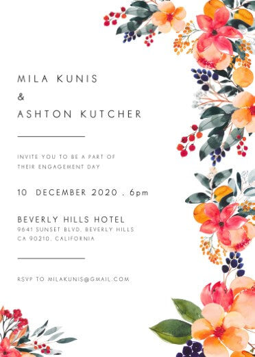 Floral Crown Georgia Engagement Invitations by Joy