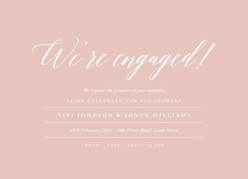 Pastel Script Engagement Invitations by Amelia S.