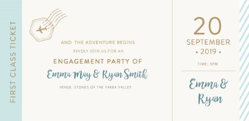 Lets Travel Together Engagement Invitations by Olivia C.