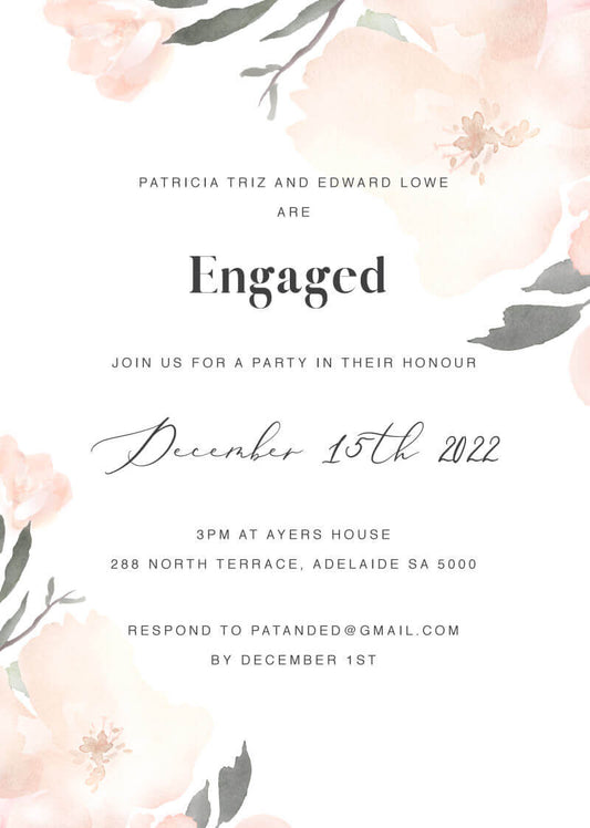 Ivory Garden Engagement Invitations by Joy