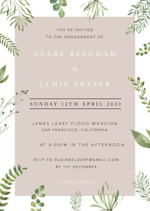 Botanical Fun Engagement Invitations by Joy
