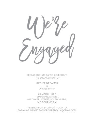 Simply Carefree Engagement Invitations by Jacqueline Q.