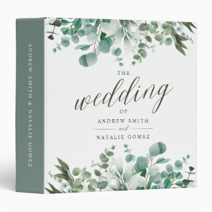 Eucalyptus Botanical Greenery Wedding 3 Ring Binde 3 Ring Binder