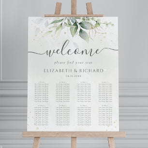 Eucalyptus Greenery Wedding Seating Chart Foam Board