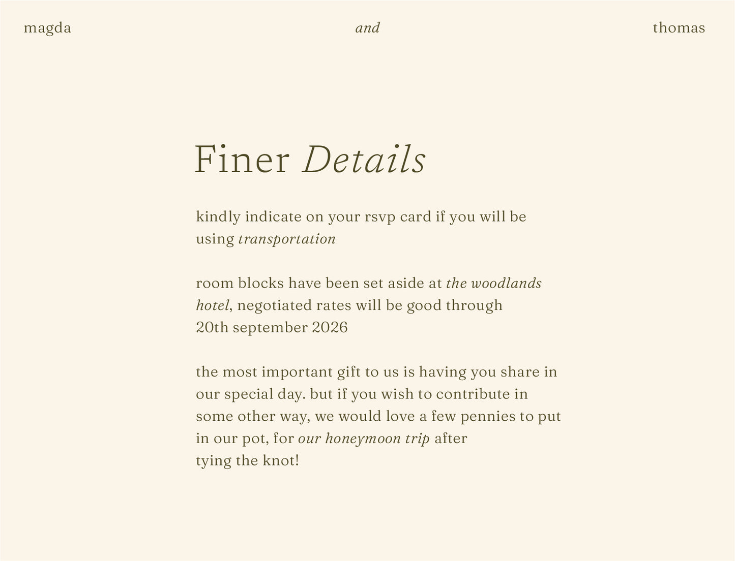 Evenings Information Card by Inggrid H.