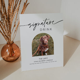 EVERLEIGH Pet Signature Drink Wedding 8x10 Pedestal Sign