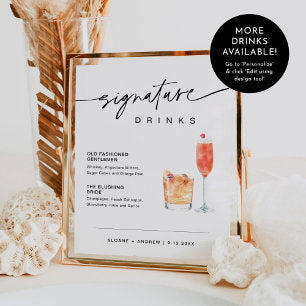 EVERLEIGH Signature Drinks Wedding Sign 8x10