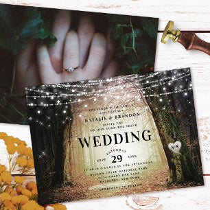 Evermore Enchanted Fairy Forest Amber Wedding Invitation