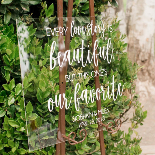 Every Love Story Is Beautiful, But This Is Our Favorite Acrylic Wedding Welcome Sign