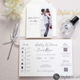 Versatile Foldable All-In-One Invitation With Photo Printing Swi135