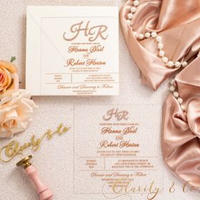 Custom Acrylic Invitation And Personalized Rose Gold Name Tag CAX161T