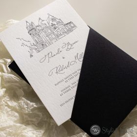 Ethereal Gothic Elegance Wedding Invitations With Silver Name Tag Swwp013