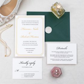 Classy Simple Foil Stamping Wedding Invitations Swi054