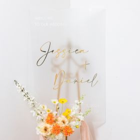 Modern Minimalist Frostd Acrylic Wedding Sign CS091