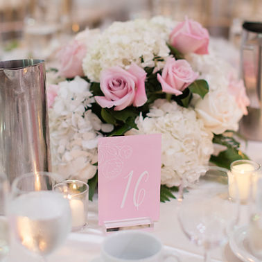 Table Numbers With Flower Detail
