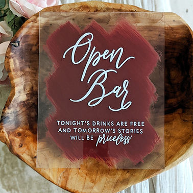 Open Bar Sign | Painted Acrylic