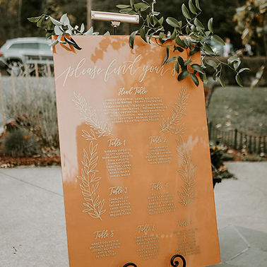 Seating Chart  with Greenery Illustration | Colored Acrylic