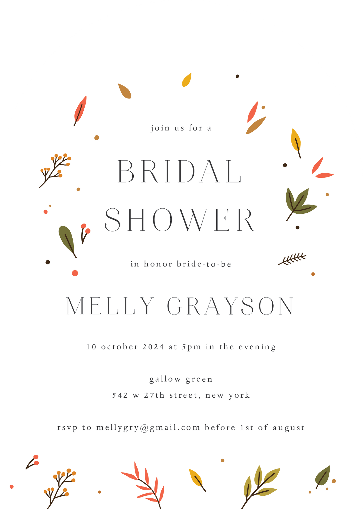 Fall BreezeBridal Shower Invitation by Yunita Y.